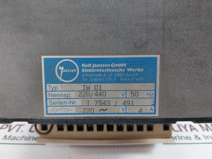 Rolf Janssen Iw 01 Insulation Autom. Controller 220/440V 50Hz 220 V 4A