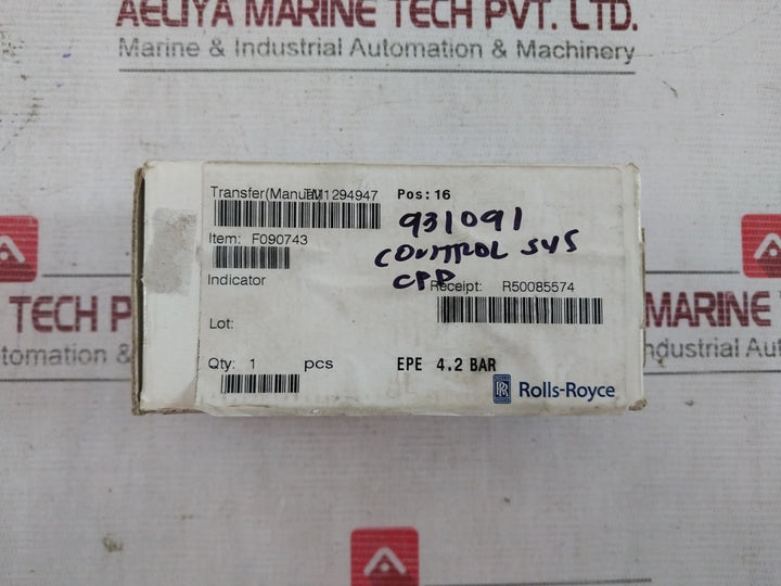 Rolls-royce F090743 Pressure Switch 634.039.000 230V 20Va 20716480/10