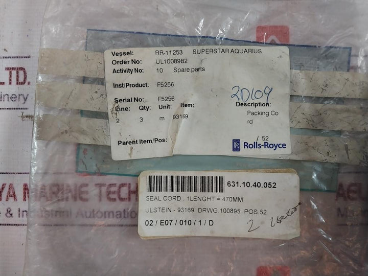 Rolls-Royce Marine 93169 Seal Cord 470MM