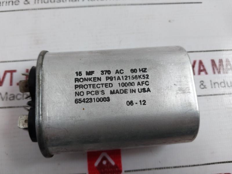 Ronken P91a12156k52 Capacitor 6542310003 15mf 370ac 60hz 10000 Afc