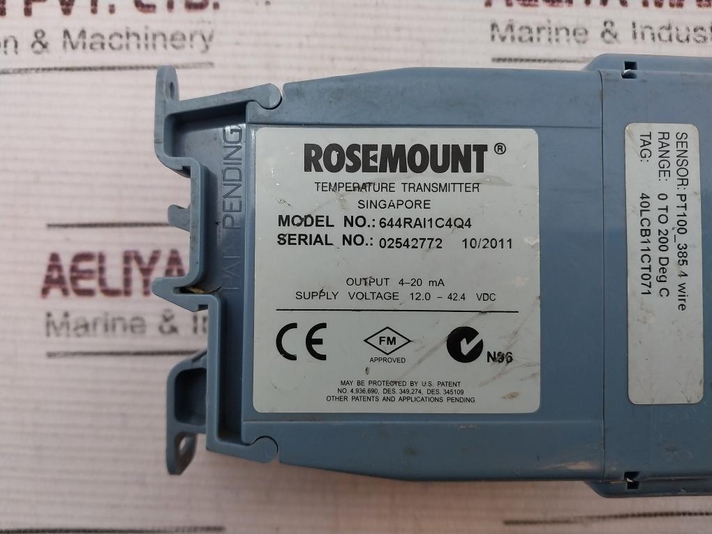 Rosemount 00644-6412-1005 Temperature Transmitter 644Rai1Ca4Q4