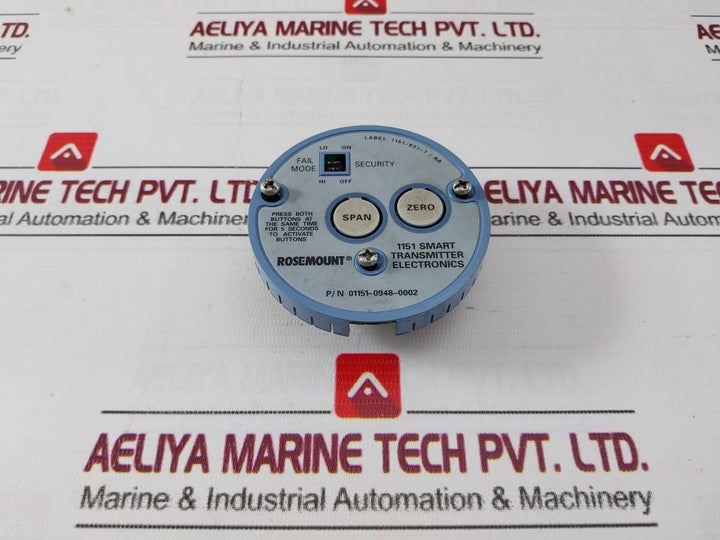 Rosemount 01151-0948-0002 Pressure Transmitter Pwb1151-947-3