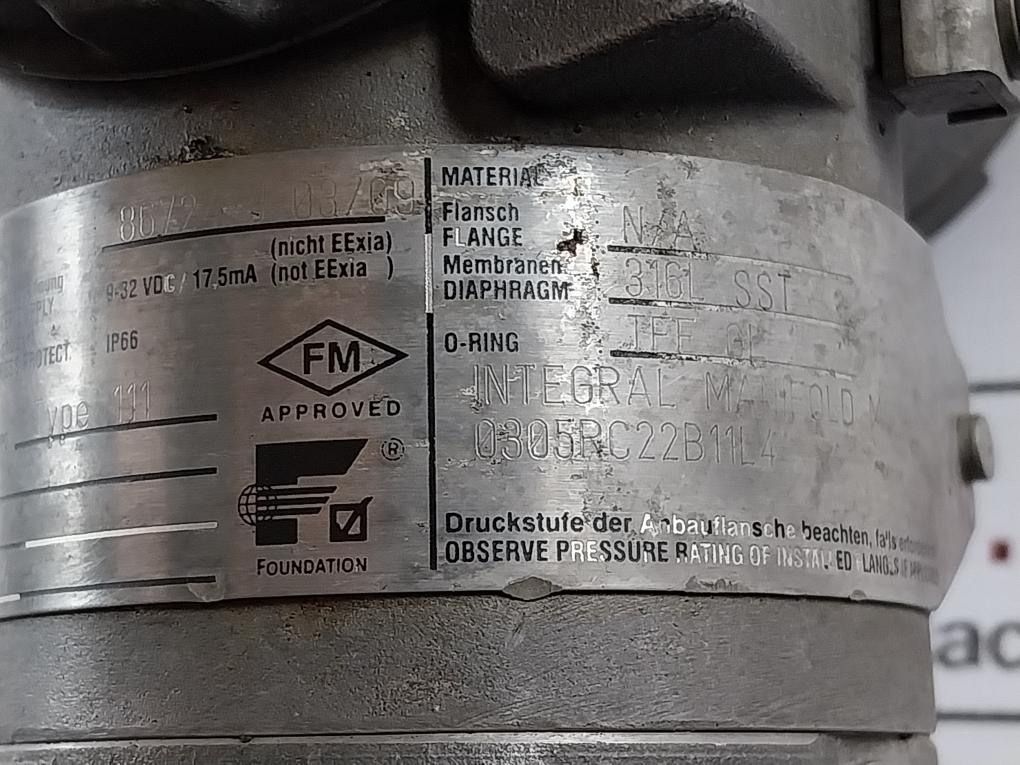 Rosemount 0305rc22b11l4 3051/3001 Fieldbus Pressure Transmitter -1000/+2480 Mbar