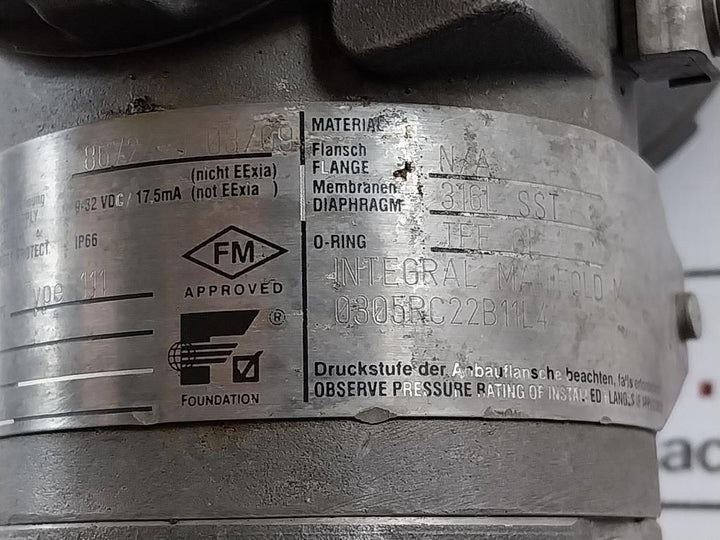 Rosemount 0305RC22B11L4 3051/3001 Fieldbus Pressure Transmitter -1000/+2480 mbar