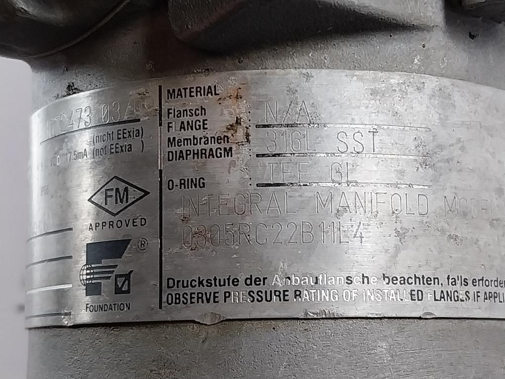 Rosemount 0305rc22b11l4 3051/3001 Fieldbus Pressure Transmitter -1000/+2480 Mbar