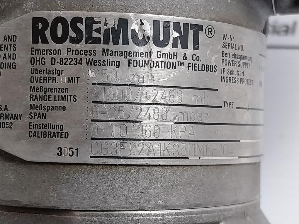 Rosemount 0305RC22B11L4 3051/3001 Fieldbus Pressure Transmitter -1000/+2480 mbar