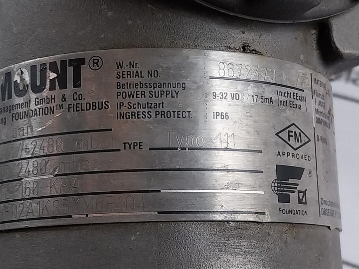 Rosemount 0305RC22B11L4 3051/3001 Fieldbus Pressure Transmitter -1000/+2480 mbar
