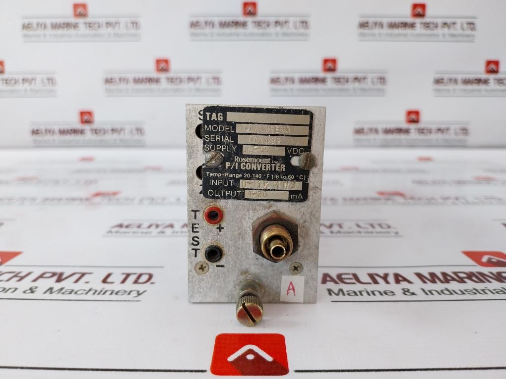 Rosemount 1133C6E2N P/I Converter 12-55Vdc 0-15 Mws 4-20Ma 50/60 Hz Rev A
