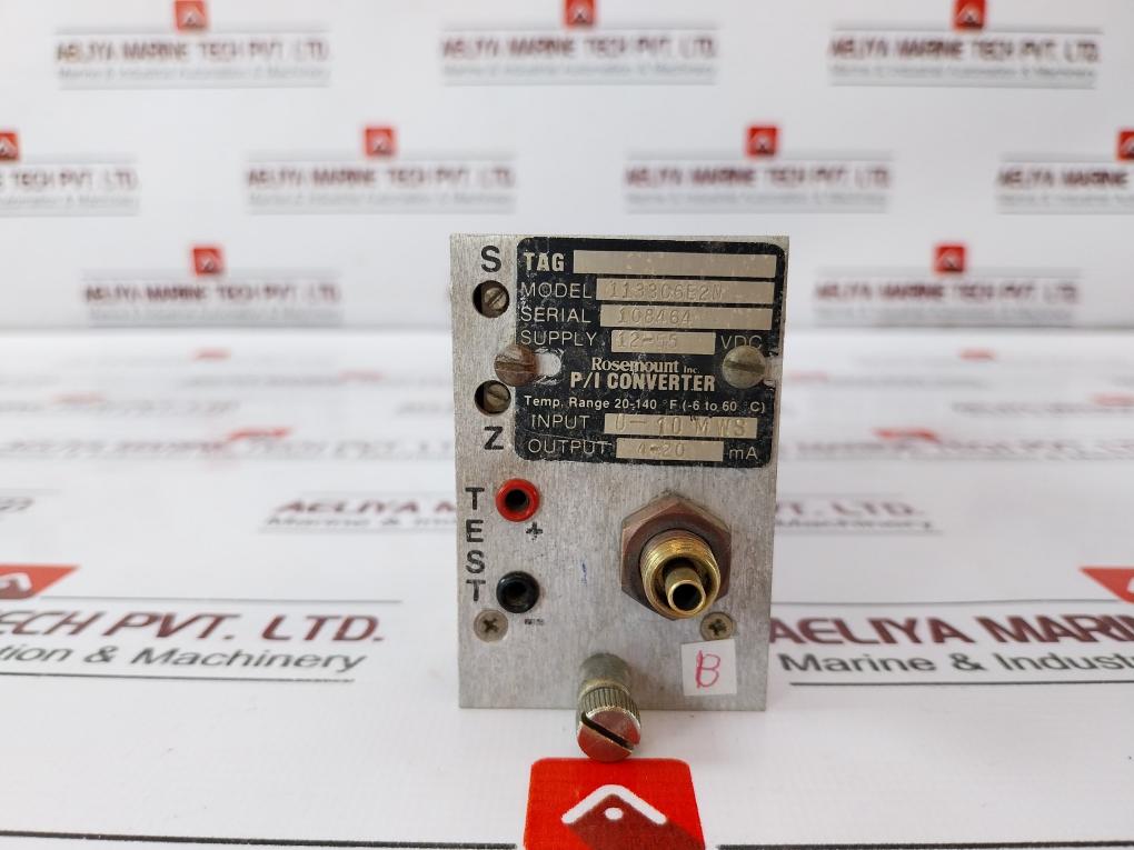 Rosemount 1133C6E2N P/I Converter 12-55Vdc 0-15 Mws 4-20Ma 50/60 Hz Rev A