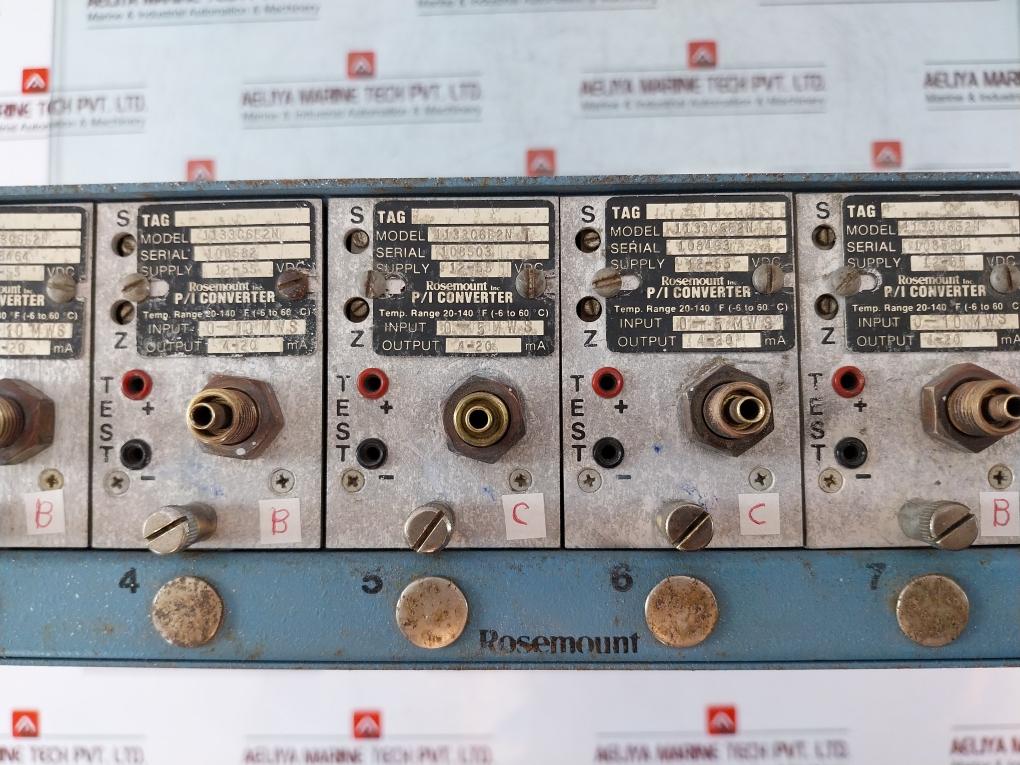Rosemount 1133C6E2N P/I Converter 12-55Vdc 0-15 Mws 4-20Ma 50/60 Hz Rev A