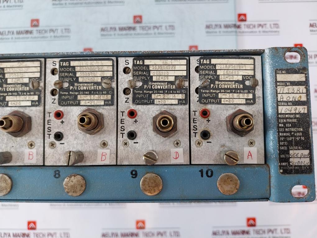 Rosemount 1133C6E2N P/I Converter 12-55Vdc 0-15 Mws 4-20Ma 50/60 Hz Rev A