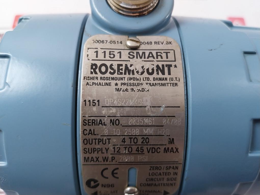 Rosemount 1151 Dp4S22M4B1De Dp/Gp Pressure Transmitter