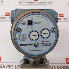 Rosemount 1151 Gp7S22M7B1Q4 Pressure Transmitter Rev Bk 300 Psi 90067-0514-0048