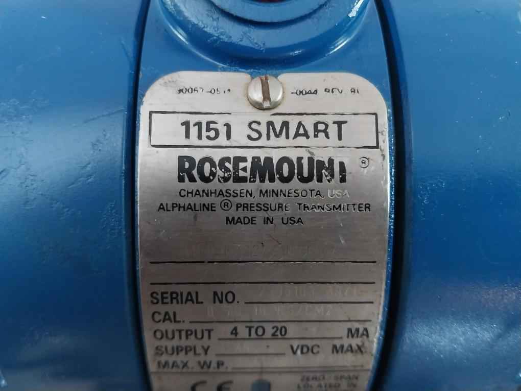 Rosemount 1151Gp7S22S1M7B104 Alphaline Pressure Transmitter Synchronous Motor