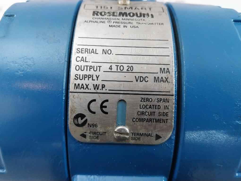 Rosemount 1151Gp7S22S1M7B104 Alphaline Pressure Transmitter Synchronous Motor