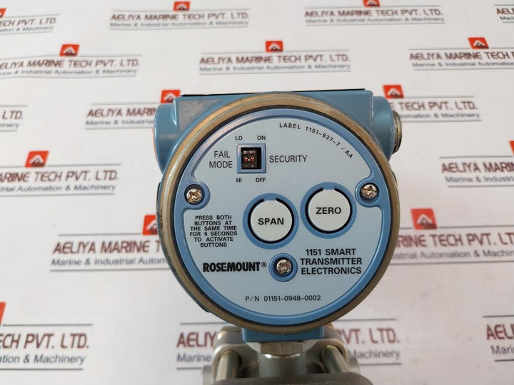 Rosemount 1151 Smart Pressure Transmitter 01151-0948-0002