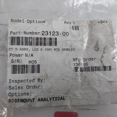 Rosemount 1181 Lcd Rto Indicator 9240809 200 Ma