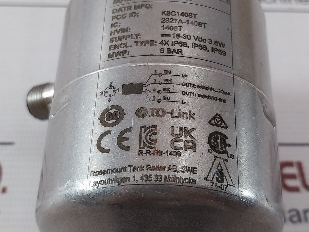 Rosemount 1408H Radar Level Transmitter 18-30Vdc 3.6W