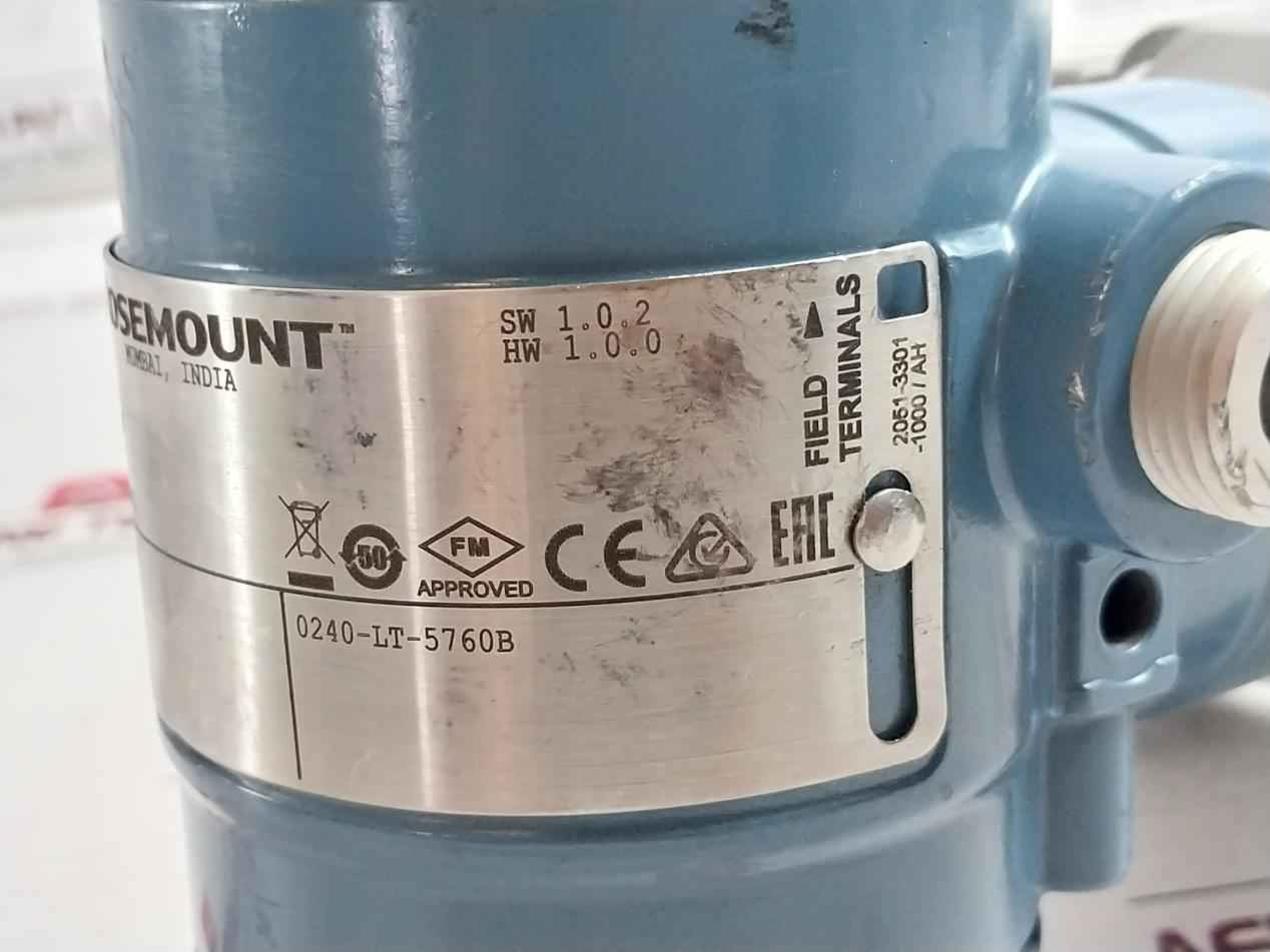 Rosemount 2051Cd2A02A1Ah2Bam5D4Q4Hr7 Pressure Transmitter 3626Psi/250Bar 4-20Ma
