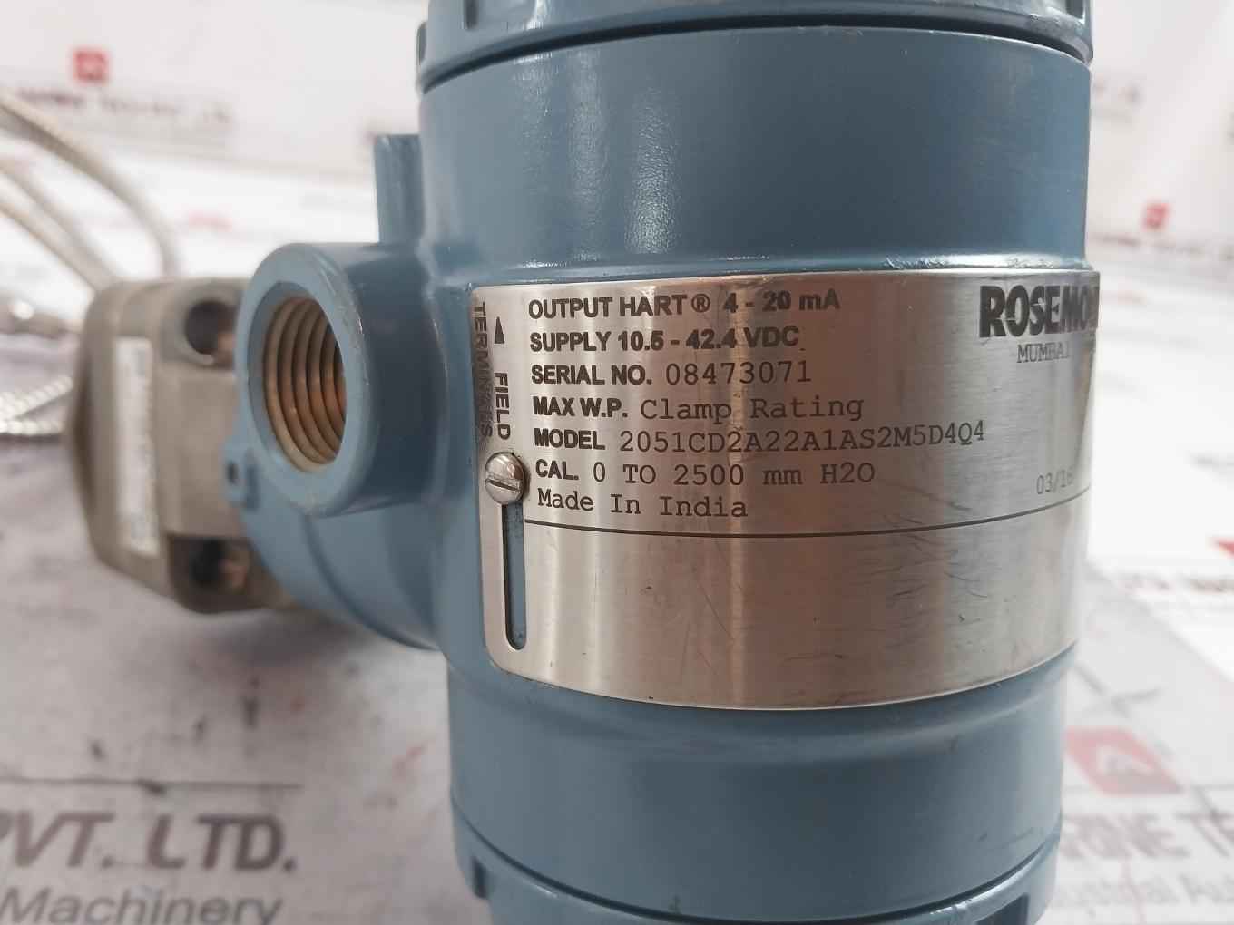 Rosemount 2051Cd2A22A1As2M5D4Q4 Hart Pressure Transmitter 4-20Ma 10.5-42.4V Dc