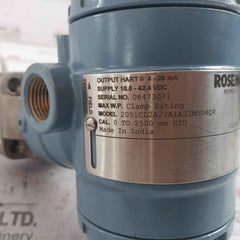 Rosemount 2051Cd2A22A1As2M5D4Q4 Hart Pressure Transmitter 4-20Ma 10.5-42.4V Dc
