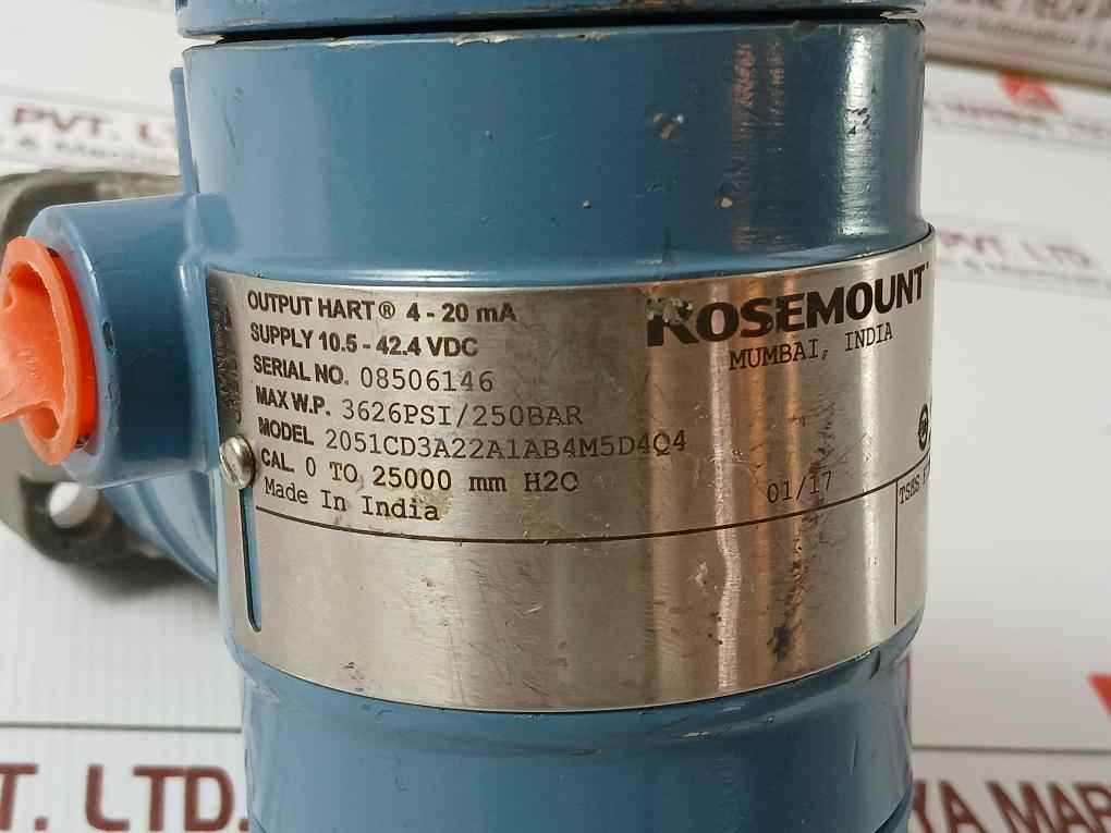 Rosemount 2051cd3a22a1ab4m5d4q4 Hart Pressure Transmitter 4–20 Ma 10.5–42.4 Vdc