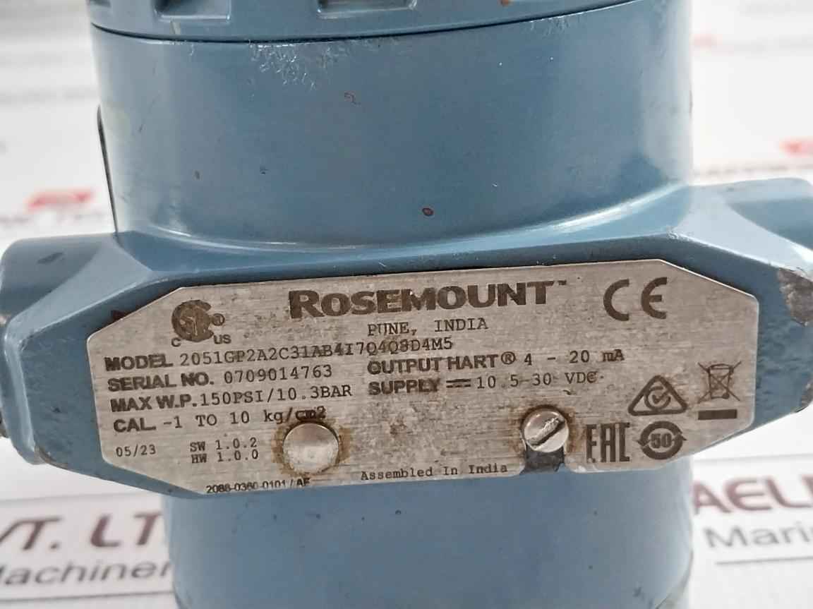 Rosemount 2051Gp2A2C31Ab4I7Q4Q8D4M5 Pressure Transmitter 10.5-30 Vdc 4-20 Ma