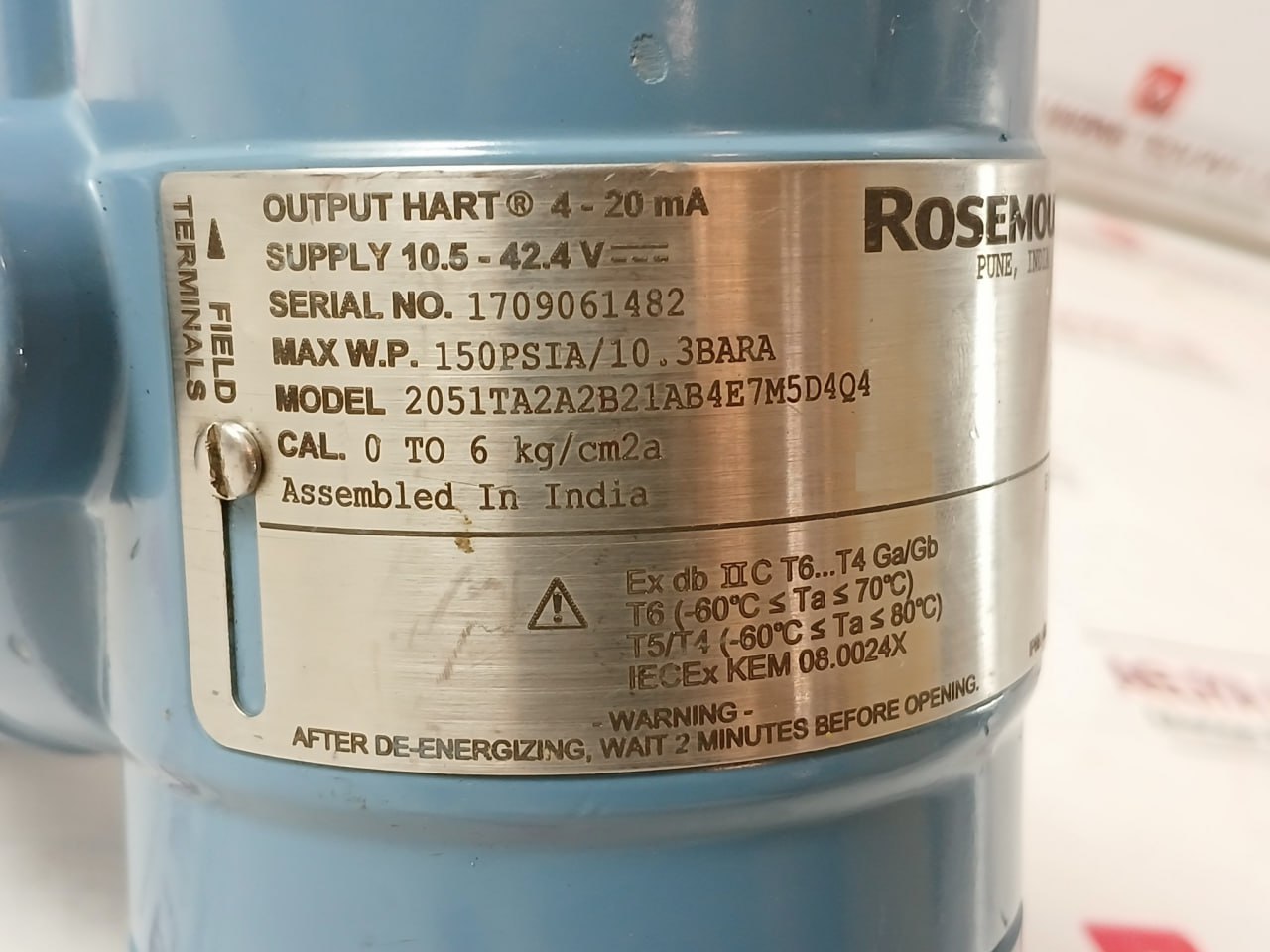 Rosemount 2051Ta2A2B21Ab4E7M5D4Q4 Hart Pressure Transmitter 4-20 Ma