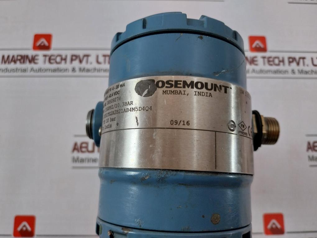 Rosemount 2051Tg2A2B21Ab4M5D4Q4 Pressure Transmitter 0 To 10 Bar 4-20Ma 10.5-42.4Vdc