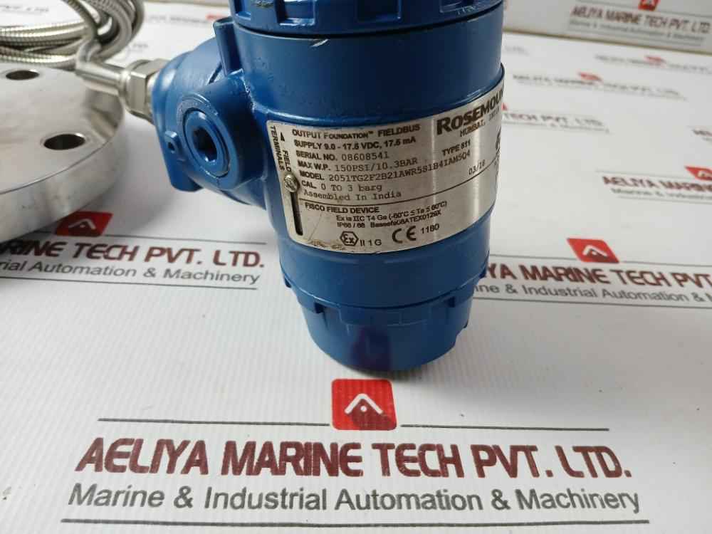 Rosemount 2051Tg2F2B21Awr5S1B4Iam5Q4 Fieldbus Pressure Transmitter 150Psi 5M
