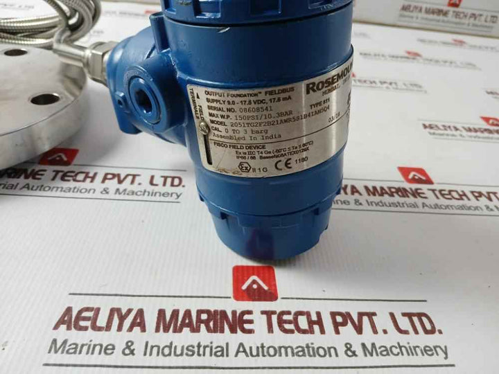 Rosemount 2051Tg2F2B21Awr5S1B4Iam5Q4 Fieldbus Pressure Transmitter 150Psi 5M