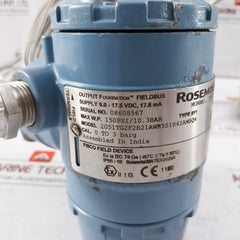 Rosemount 2051Tg2F2B21Awr5S1B4Iam5Q4 Pressure Transmitter 150Psi/10.3Bar Ip66/68