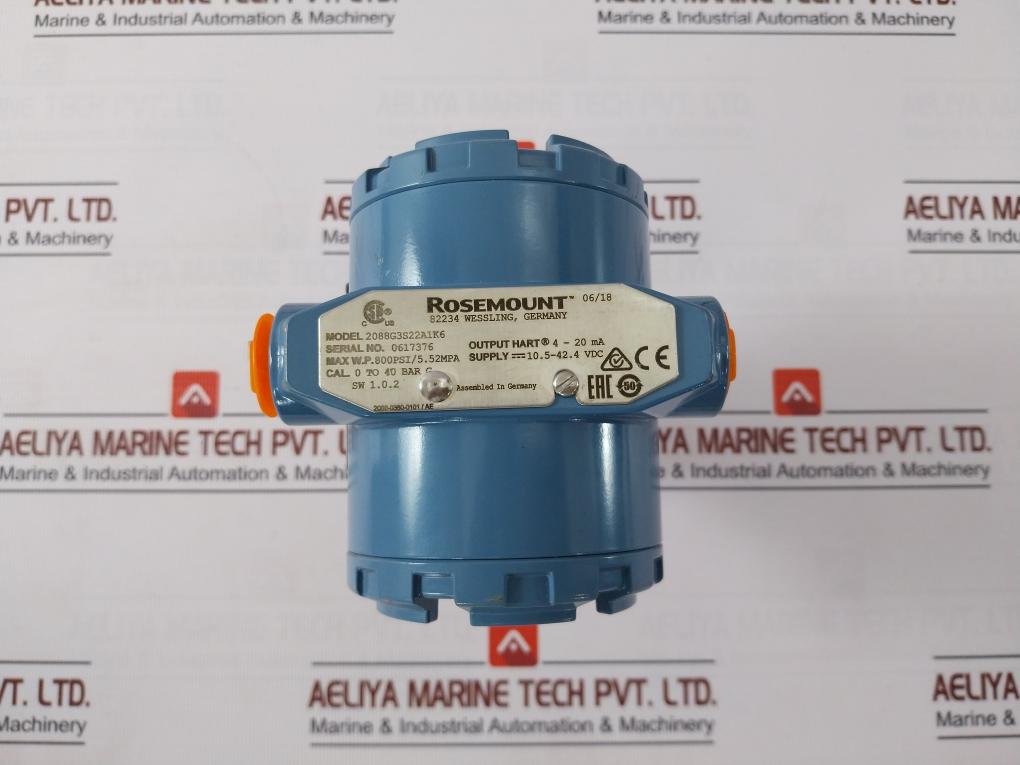 Rosemount 2088G3S22A1K6 Hart Pressure Transmitter 800Psi/5.52Mpa 4-20 Ma