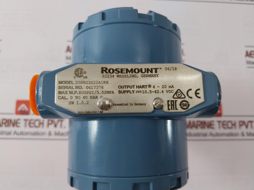 Rosemount 2088G3S22A1K6 Hart Pressure Transmitter 800Psi/5.52Mpa 4-20 Ma