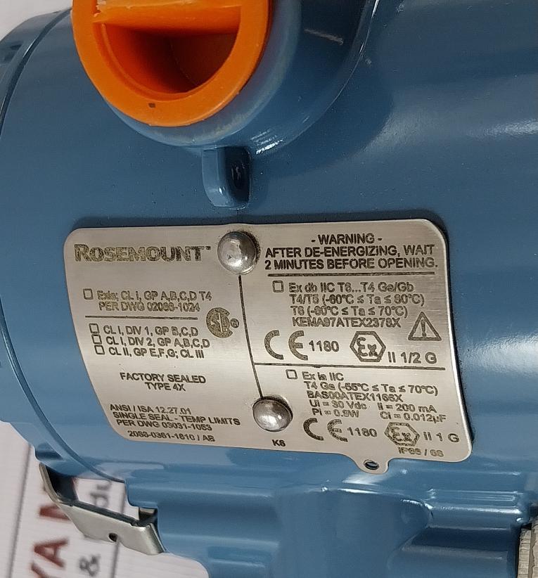 Rosemount 2088G3S22A1K6 Hart Pressure Transmitter 800Psi/5.52Mpa 4-20 Ma