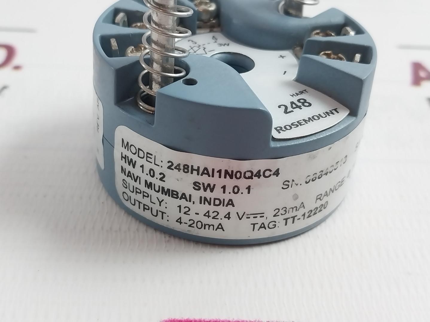 Rosemount 248Hai1N0Q4C4 Temperature Transmitter 00248-7403-0001 Rev: Ab 12-42.4V