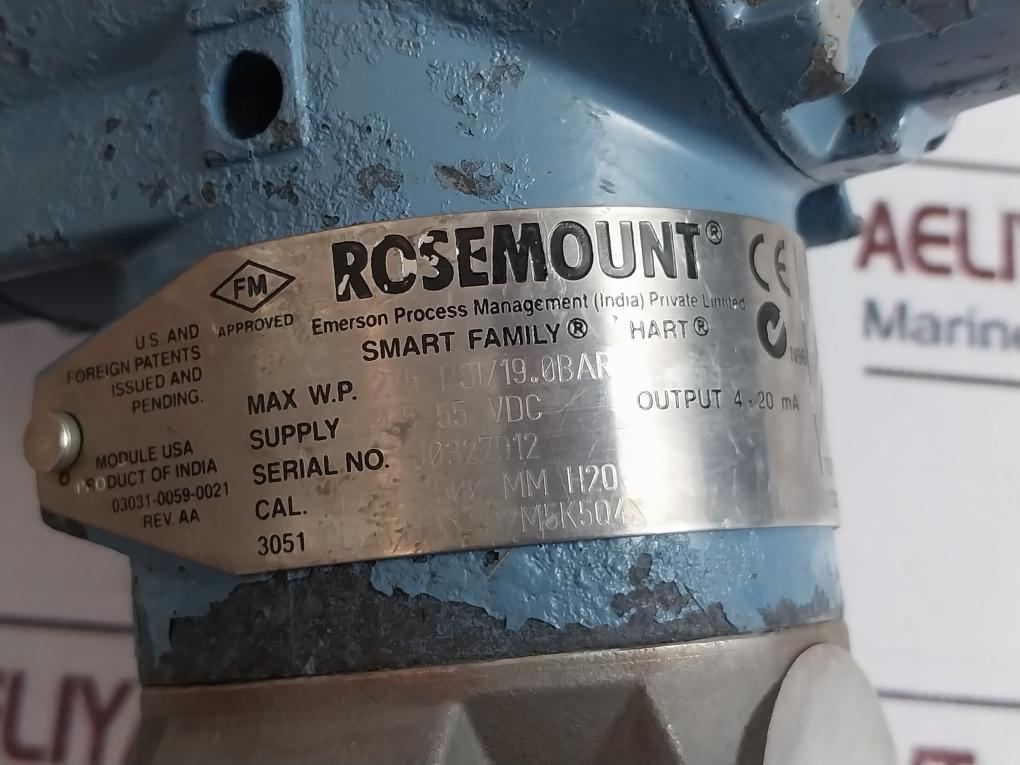 Rosemount 3051 Cd2A22A1As2M5K5Q4 Pressure Transmitter 03031-0332-0003