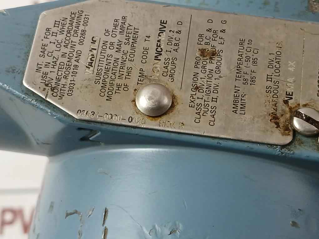 Rosemount 3051 Cd3F22A1Ab4Dfk5Q4 M5 Differential Pressure Transmitter 3626Psi