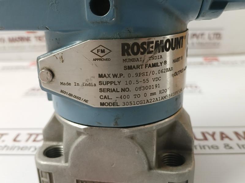 Rosemount 3051Cg1A22A1Am5B4Dfk5Q4 Pressure Transmitter 4-20 Ma 3031-80-0020/Ac