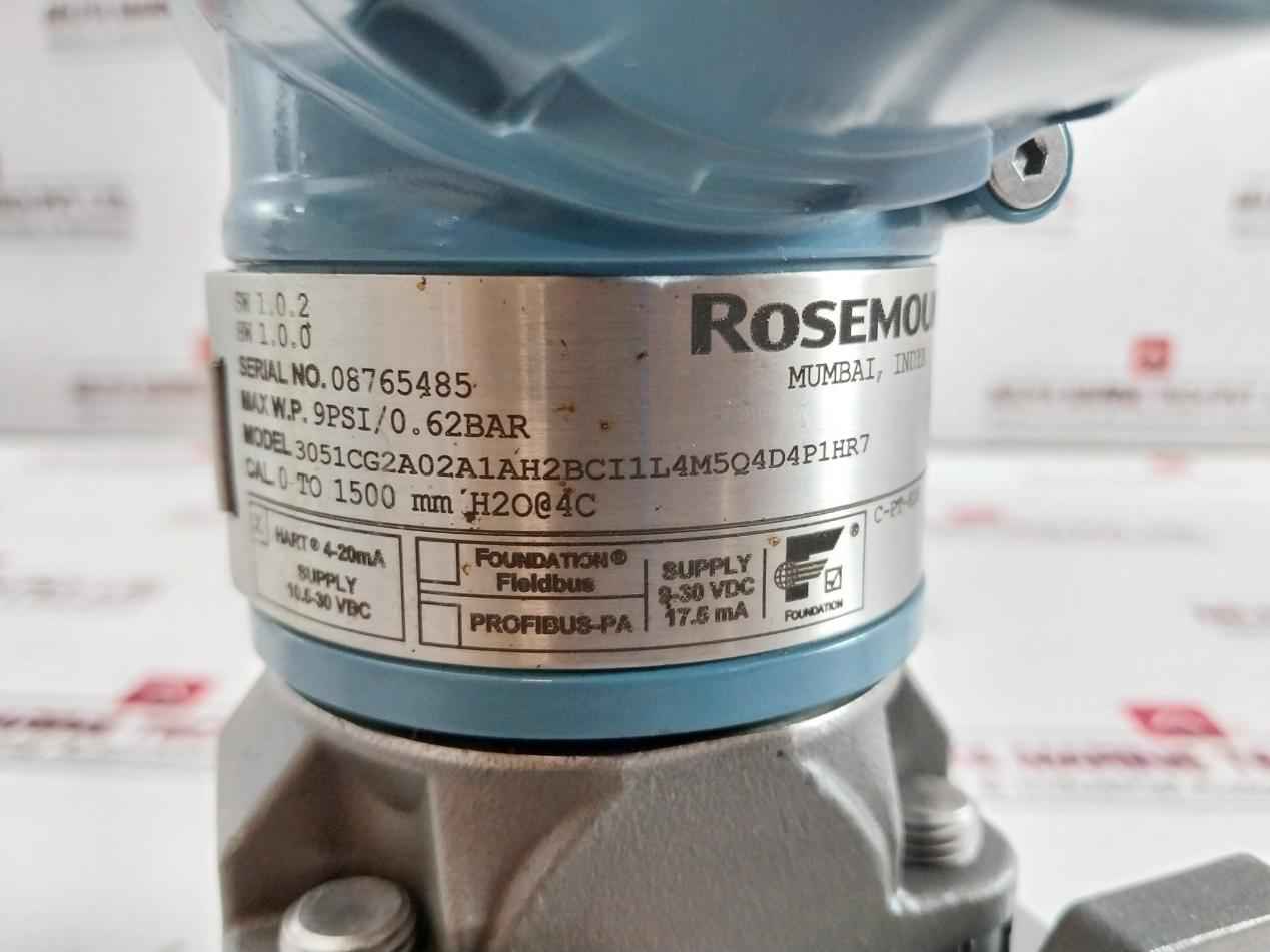 Rosemount 3051Cg2A02A1Ah2Bci1L4M5Q4D4P1Hr7 Pressure Transmitter 9Psi/0.62Bar