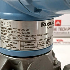 Rosemount 3051Cg2A07A1Ah2B7E7M5Q4D4Hr7 Pressure Transmitter 9Psi/0.62Bar 9-32Vdc