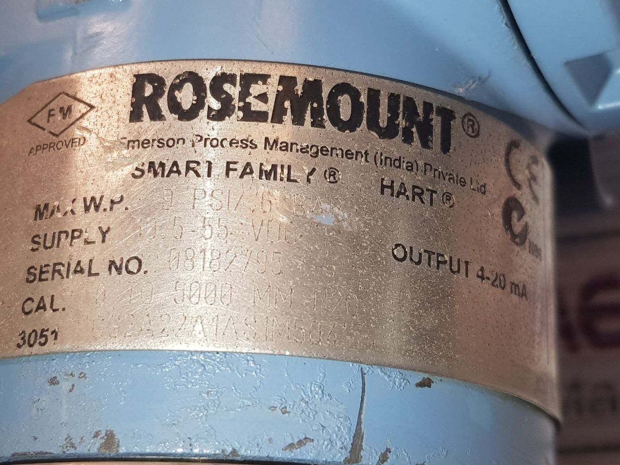 Rosemount 3051Cg2A22A1As1M5Q4 Pressure Transmitter 03031-0332-0011