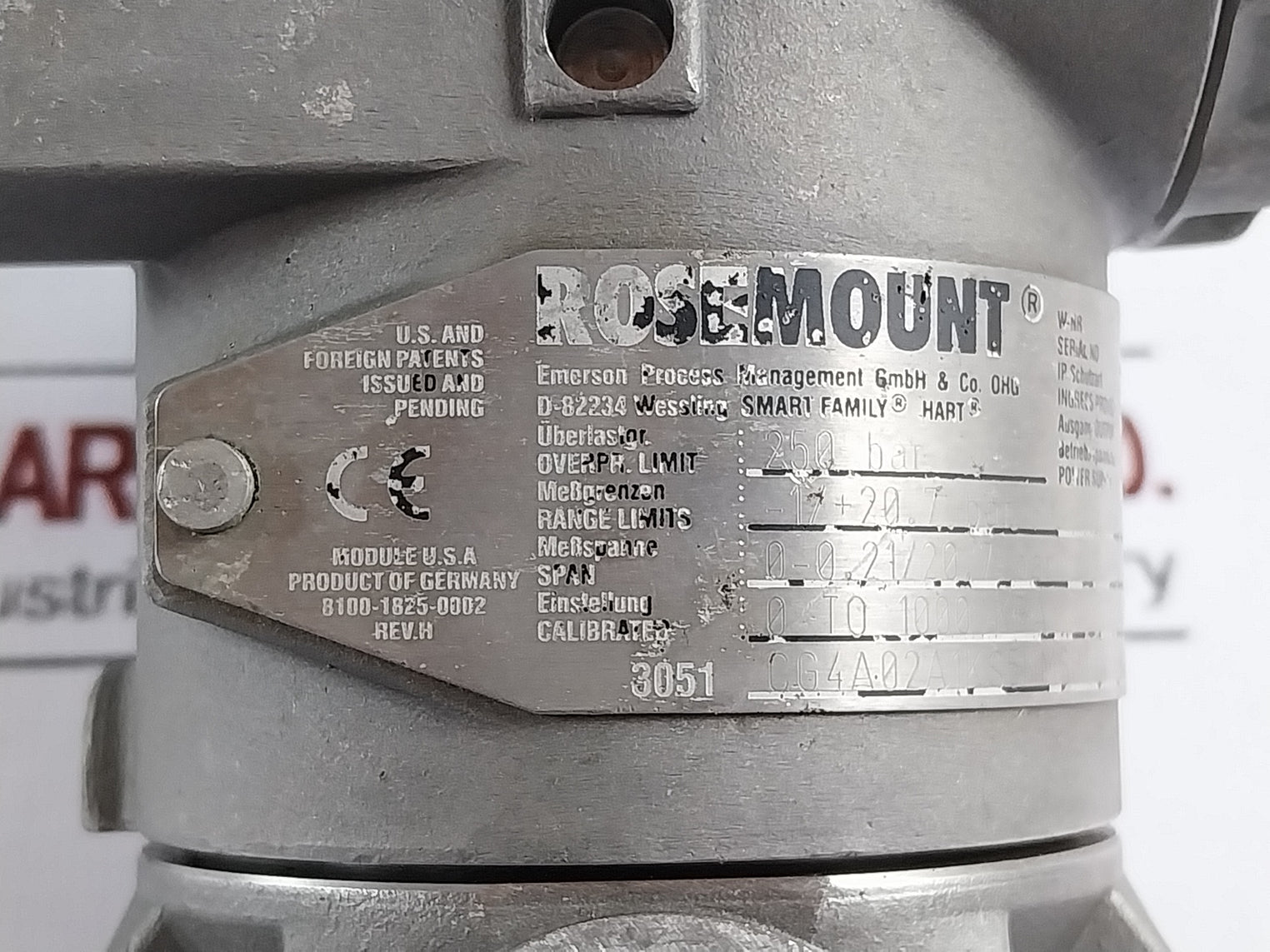 Rosemount 3051 Cg4A02A1Ks5I1M6P1Q4 Pressure Transmitter, 250 Bar