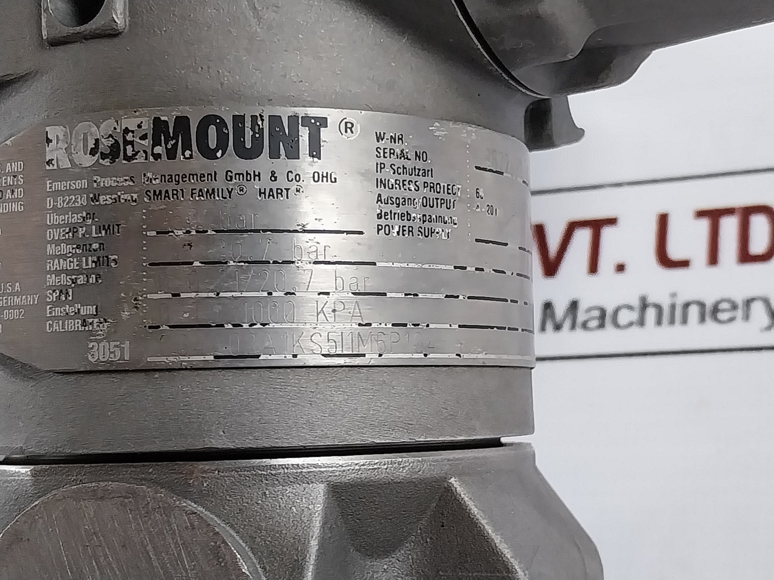 Rosemount 3051 Cg4A02A1Ks5I1M6P1Q4 Pressure Transmitter, 250 Bar