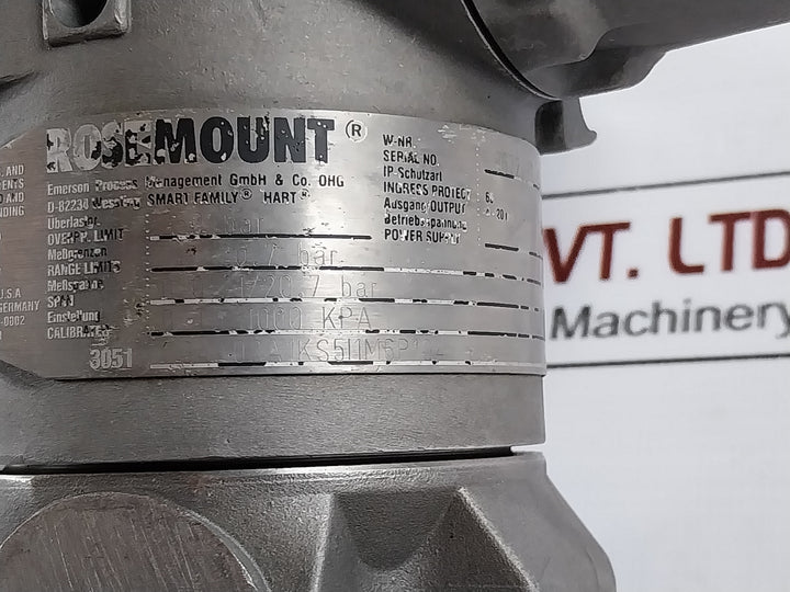 Rosemount 3051 Cg4A02A1Ks5I1M6P1Q4 Pressure Transmitter, 250 Bar
