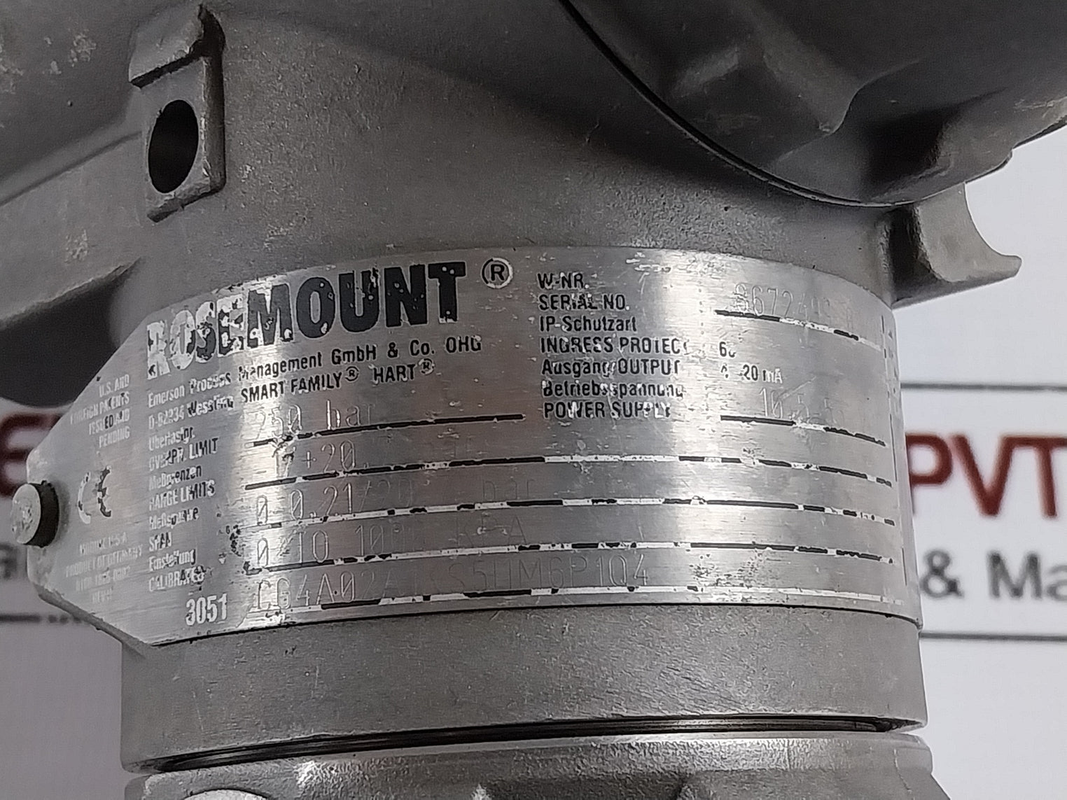 Rosemount 3051 Cg4A02A1Ks5I1M6P1Q4 Pressure Transmitter, 250 Bar