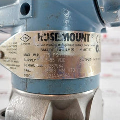 Rosemount 3051 L3Aa0Fd21Aam5K5 Pressure Transmitter 10.5-55 Vdc 0 To 10000 Mm H2O Rev.Aa