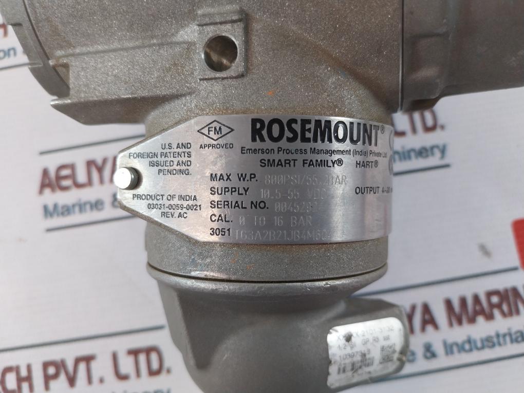 Rosemount 3051 Pressure Transmitter 03031-0193-0103 Rev Ac