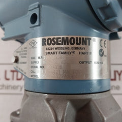Rosemount 3051 Pressure Transmitter 3051Cg3A22A1Bb4I1L4 Bas97Atex1089X Yfkv37A