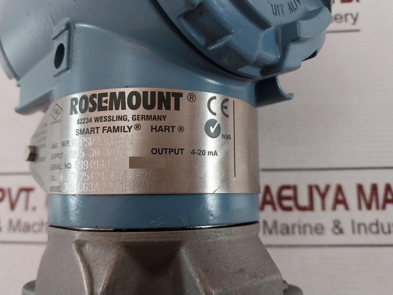 Rosemount 3051 Pressure Transmitter 3051Cg3A22A1Bb4I1L4 Bas97Atex1089X Yfkv37A